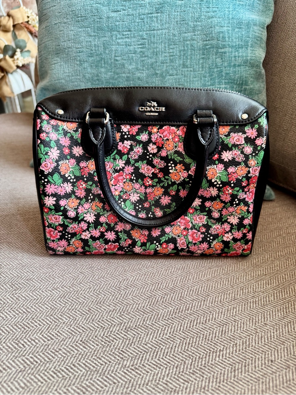 Coach Mini Bennett Satchel in “Posey” Pattern (F57882) - Picture 2 of 16